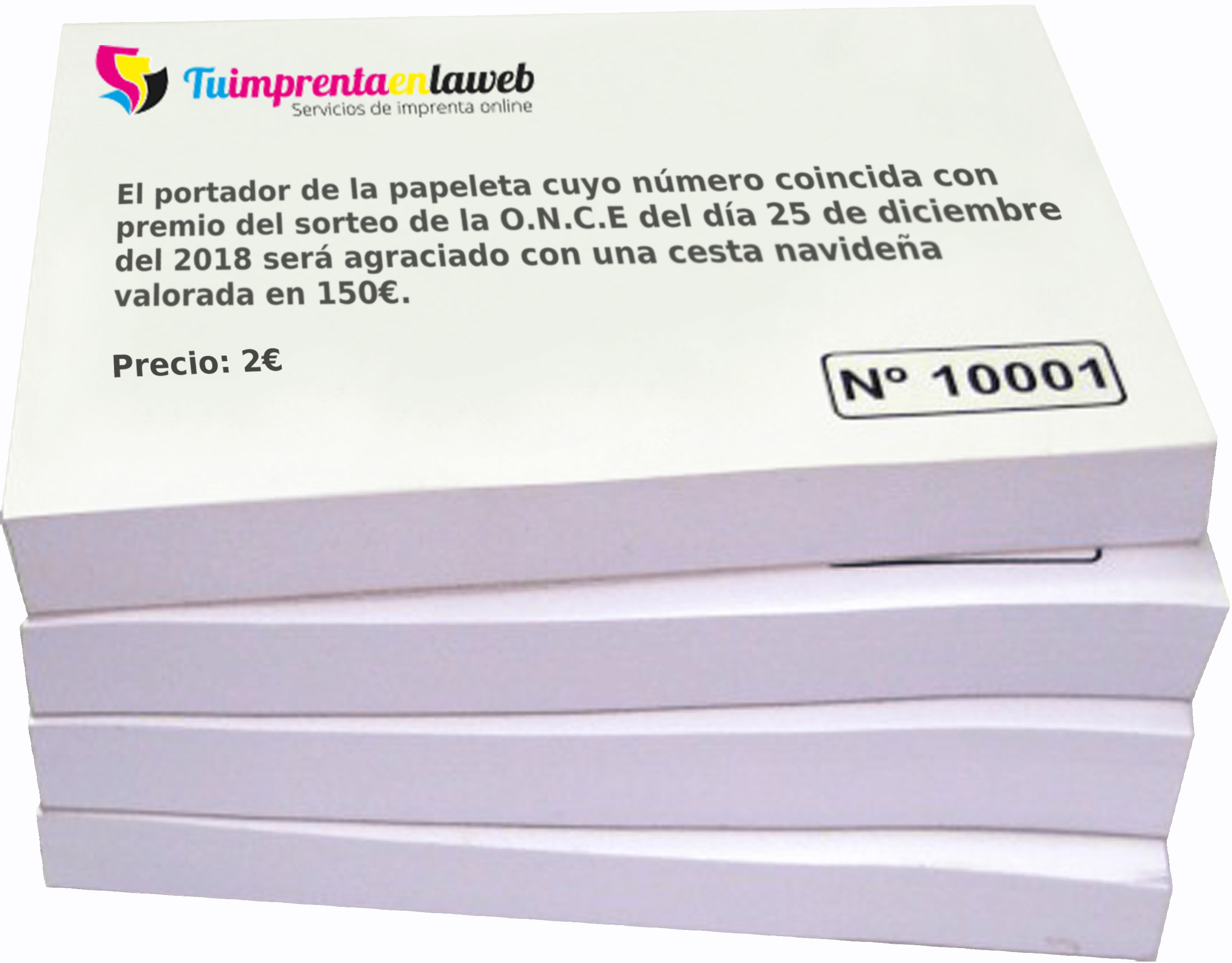 2.000 papeletas con 5 número y premio coincidiendo con las 4 últimas cifras