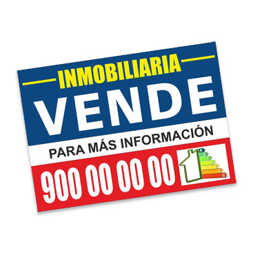 Cartel inmobiliaria 1 cara a todo color 